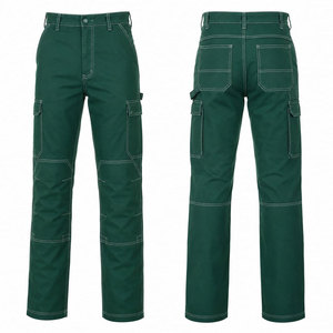 Pantalon de travail pour homme en tissu robuste 65% polyester 35% coton 240GSM, vêtements de travail réfléchissants, pantalon de sécurité au travail, vert - Product Image 1