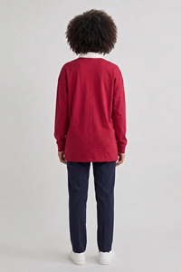 <b>Women's</b> Breathable Oversized Drop Shoulder <b>Long</b> <b>Sleeve</b> for <b>Shirt</b> Polyester/Cotton Hip Hop Style - Product Image 2