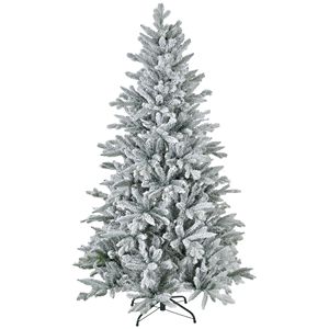 Albero di Natale innevato preilluminato da 1,8 m con punte luminose calde per un facile montaggio a casa o in ufficio durante le festività - Product Image 1