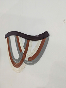 Escultura de Pared Geométrica Abstracta, Arte de Cuerda de Algodón, Diseño Minimalista, Decoración de Sala de Estar, Pieza Única, Forma Irregular - Product Image 2