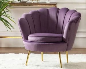 Pink Velvet Accent <b>Sofa</b> Chair Tufted Shell Lounge Armchair Modern Fabric Seat <b>for</b> Living Room <b>Bedroom</b> Hotel - Product Image 2