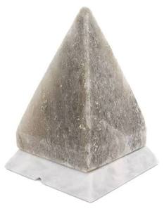 Base en bois de qualité supérieure fabriquée à la main en cristal naturel pyramide lampe au sel de roche avec interrupteur marche/arrêt/gradateur - Product Image 1