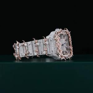 Nouvelle montre en moissanite VVS, montre diamantée, montre classique hip-hop de luxe, montre mécanique automatique à aiguilles pour hommes, fabriquée en Inde - Product Image 3