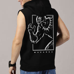 Débardeur à capuche sans manches pour homme, 100 % coton, teint uni, respirant, écologique, idéal pour le sport et les loisirs en hiver - Product Image 3