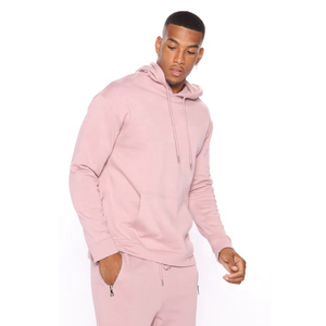 Conjunto de Ropa Deportiva de Invierno para Hombre, Jersey de Manga Larga con Capucha y Pantalones de Chándal Informales, Color Sólido, 2 Piezas - Product Image 1