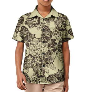 Men Short Sleeve Floral Print Casual Polo Shirt Breathable 100% Polyester Regular Fit White <b>Red</b> Pattern - Product Image 3