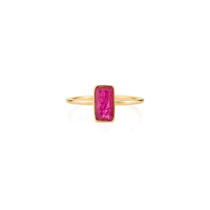 Anillo de Oro Amarillo de 18K con Rubí Solitario de 1 Quilate para Ella, Ajustable - Product Image 2