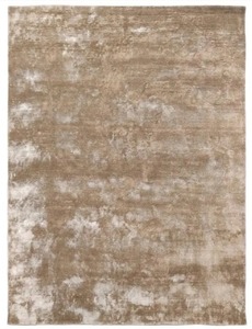 Handwoven Champagne Silk Rug: Modern Minimalist Design - Product Image 1