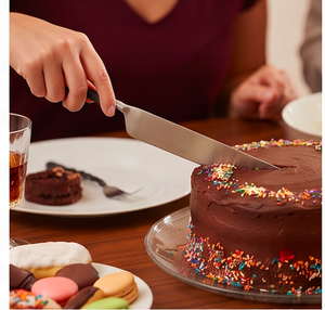 Serveur de gâteau en argent classique avec poignée torsadée beau couteau de coupe de gâteau idéal pour les mariages anniversaires et les fêtes à la maison - Product Image 5