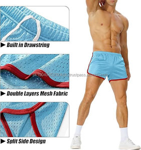 Mens Mesh Shorts 3 Inch Running Gym Athletic Workout Bodybuilding <b>Booty</b> Track Shorts Vintage Fitted Short - Product Image 5