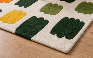 Tapis d'intérieur moderne en laine multicolore tufté à la main, écologique, antidérapant, doux et rembourré, à motif géométrique, adapté aux animaux domestiques, pour salon - Product Image 2