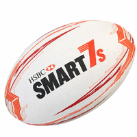 Ballon de rugby promotionnel en caoutchouc synthétique durable, logo entièrement personnalisable, idéal pour les événements d'entreprise, la promotion sportive