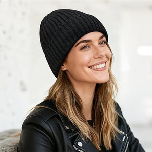 Stock Ready 100% <b>Acrylic</b> Custom Unisex Beanie Knit Hat <b>Letter</b> Pattern Beach Winter Hat for Adults Quick Dry Winter Wear Men - Product Image 3