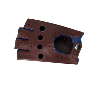 ถุงมือขับรถหนังแท้แบบครึ่งนิ้ว บุซับใน/ไม่บุซับใน ออกแบบเองได้ รองรับหน้าจอสัมผัส ป้องกันแรงกระแทก เพื่อความปลอดภัยในการขับขี่ - Product Image 3