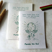 Carnet en papier semence écologique personnalisable avec logo, format A5, en papier recyclé, avec graines de fleurs sauvages intégrées, pour cadeau d'entreprise