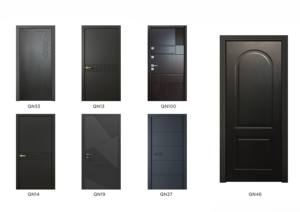 Portes d'entrée pré-assemblées en bois composite massif PVC, étanches et anti-fissures, style minimaliste, garantie 3 ans, surface finie intérieure - Product Image 5