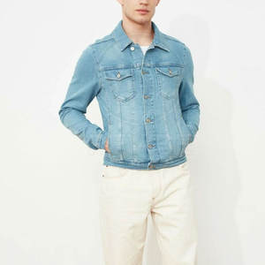 Nouvelle veste en jean tendance pour homme, 100% coton, écologique, respirante, décontractée, avec logo personnalisé sur le devant, pour la vente en ligne - Product Image 5