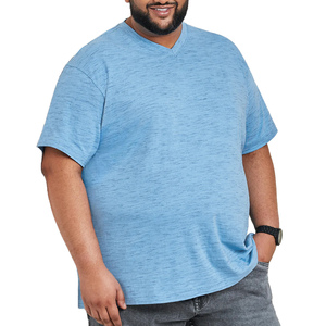 High Quality 200GSM Men's <b>V</b>-<b>Neck</b> <b>Oversized</b> <b>T</b>-<b>Shirt</b> Plus Size Knitted Cotton Casual Customized Logo - Product Image 3