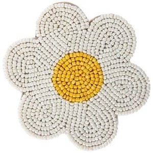 Classic hand embroidery cute beaded design Coaster set of 4 piece home Decorative weeding festival <b>table</b> durable coaster - Product Image 3