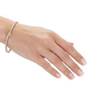 Wonderful Round Brilliant Cut Lab Created Diamond <b>Bracelet</b> IGI Certified 10K 14K 18K <b>Solid</b> Gold Classic Elegant Tennis <b>Bracelet</b> - Product Image 5