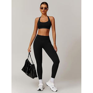 Ensemble de yoga Body Mapping pour femme : soutien ciblé, soutien-gorge de sport, leggings taille haute, genoux articulés, bande anti-gêne, nylon et élasthanne - Product Image 6
