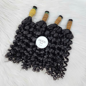 Cabello Humano Virgen Vietnamita Negro a Granel GUGU HAIR, 100% No Remy, Grado 1, 100 Gramos, 18 Pulgadas, Cabello Rizado Pixie para Todos los Colores - Product Image 1