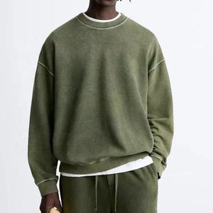 Sudadera de Algodón con Lavado Ácido Personalizada OEM, Sudadera de Cuello Redondo de Felpa Francesa sin Forro de Alta Calidad para Hombre - Product Image 5