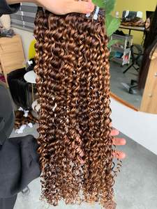 Original vietnamita 20-28 pulgadas PROFUNDO CURL Extensiones de cabello humano Wefted Lace Bundle Afro Deep Aligned Nuevo - Product Image 5