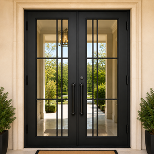 Puerta Exterior Moderna con Diseños de Hierro Forjado: Puerta de Entrada Personalizada Premium con Elegante Trabajo en Hierro y Durabilidad Duradera - Product Image 1