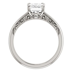<b>Emerald</b> Cut Moissanite Luxury Certified <b>Ring</b> 925 Sterling <b>Silver</b> Gold Plated Engagement Wedding Bridal Solitaire Promise <b>Ring</b> - Product Image 3