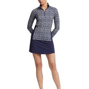 <b>Navy</b> Blue <b>Women's</b> Printed Golf Top Long Sleeve Sports Shirt With Matching <b>Skirt</b> Outdoor Athletic Golf Tennis Uniform - Product Image 2