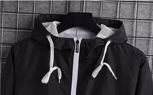 <b>Red</b> Eco-Friendly Lightweight <b>Waterproof</b> Windbreaker <b>Jacket</b> with Stand Collar and Front Logo for Men and Women Plus Size - Product Image 4