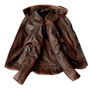 Vestes en cuir véritable de haute qualité classique mode agrafe durabilité intemporelle élégante élégance mat brillant 120g poids du tissu - Product Image 1