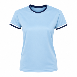 Wholesale Solid Women Athletic T Shirt Short Sleeve Crew Neck Performance Sportswear Quick Dry Breathable 100% Cotton Gym <b>Top</b> - Product Image 4