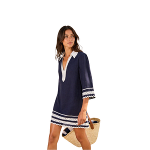 Robe Courte Personnalisée de Haute Qualité, Style Vintage, Imprimé Uni, Col Rabattu, Printemps-Été, Qualité Supérieure, Décontractée, Écologique - Product Image 2