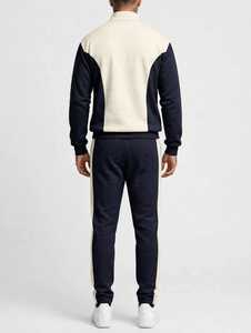 Ensemble de survêtement pour homme Oneten Apparels, couleur marine, blocs de couleurs, sweat-shirt à demi-zip et pantalon de jogging - Product Image 2
