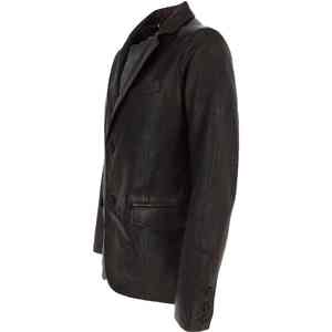 High Quality Custom Two Button British Style <b>Leather</b> <b>Blazer</b> Men's Faux Lamb <b>Leather</b> <b>Jacket</b> Stand Front Logo Fashion <b>Jacket</b> - Product Image 5