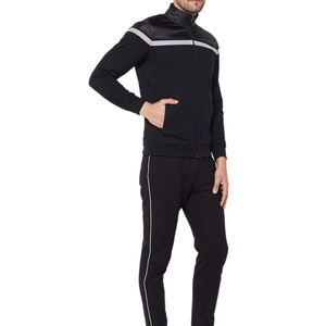 <b>Boys</b>' <b>Black</b> Color Block 100% Cotton <b>Tracksuit</b> Set Hooded Collar Long Sleeve Jacket Pants 2 1 Design Anti-Shrink Sporty Casual - Product Image 2