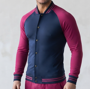 Elegant Polyester Spandex Casual Varsity Jacket for Men's Solid Color Customized Size Outdoor Wear jacket for men men's jackets - Product Image 1