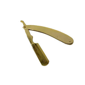 Navaja de Afeitar Profesional de Alta Calidad, Color Dorado, Plegable Manualmente, 5.5 Pulgadas, para Belleza - Product Image 3