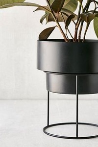 Support à fleurs minimaliste en métal noir avec finition thermolaquée pour plantes vertes d'intérieur, décoration de la maison - Product Image 2