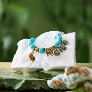 Gold Plated Vintage Turquoise Boho <b>Elephant</b> Charm Bangle Trendy Religious Style <b>Gift</b> - Product Image 3