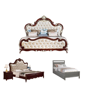 Lit en bois sculpté italien, Ensembles de meubles en acajou massif d'Indonésie Chambre à coucher antique de haute qualité avec un design personnalisable - Product Image 5