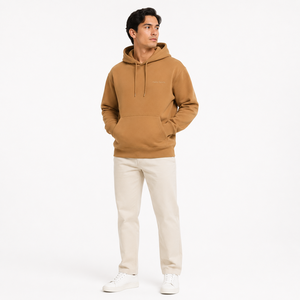 Sudadera con Capucha Unisex Color Camel Marrón, Sudadera con Capucha de Forro Polar Premium, Bolsillo Tipo Canguro, Logotipo Personalizado, Sudadera de Moda Urbana - Product Image 4