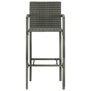 Ensemble de 2 tabourets de bar standard en rotin PE gris - Product Image 3