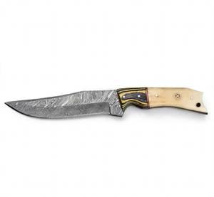 Handcrafted custom <b>profile</b> damascus steel outdoor heavy duty utility <b>tool</b> with Bone and Wood Handle - Product Image 1