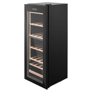 Cave à vin double zone autonome 42 bouteilles, réfrigérateur réglable 41-65°F, mini-cave avec porte vitrée - Product Image 1