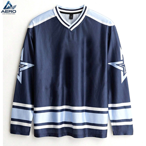 Jersey de Hockey sobre Hielo de Manga Larga con Cuello en V, Diseño Gráfico Personalizado de Estrella, Corte Holgado, Ropa Deportiva, Precio al por Mayor, Alto Rendimiento - Product Image 2