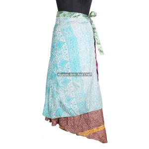Nueva Falda Larga Estampada India con Diseño Envolvente, Pareo Sarong Mágico de 38 Pulgadas, Último Diseño Personalizado, Ropa de Moda para Mujer - Product Image 4