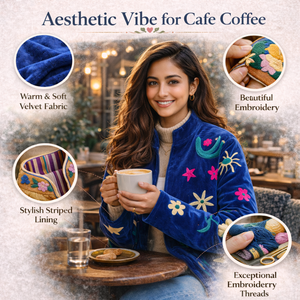 Veste bomber de qualité supérieure brodée à la main pour femmes - Product Image 5